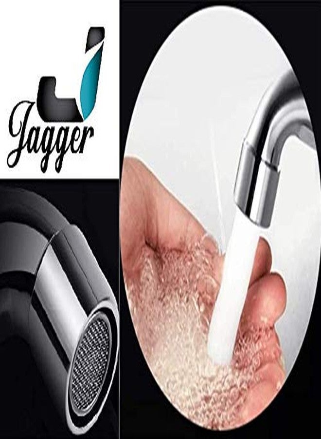 Jagger Turbo Stainless Steel Long Body taps for Bathroom and Kitchen taps with Chrome Finish and Quarter Turn Fitting with Wall Flange and Teflon Tape (Set of 2) - Image 3